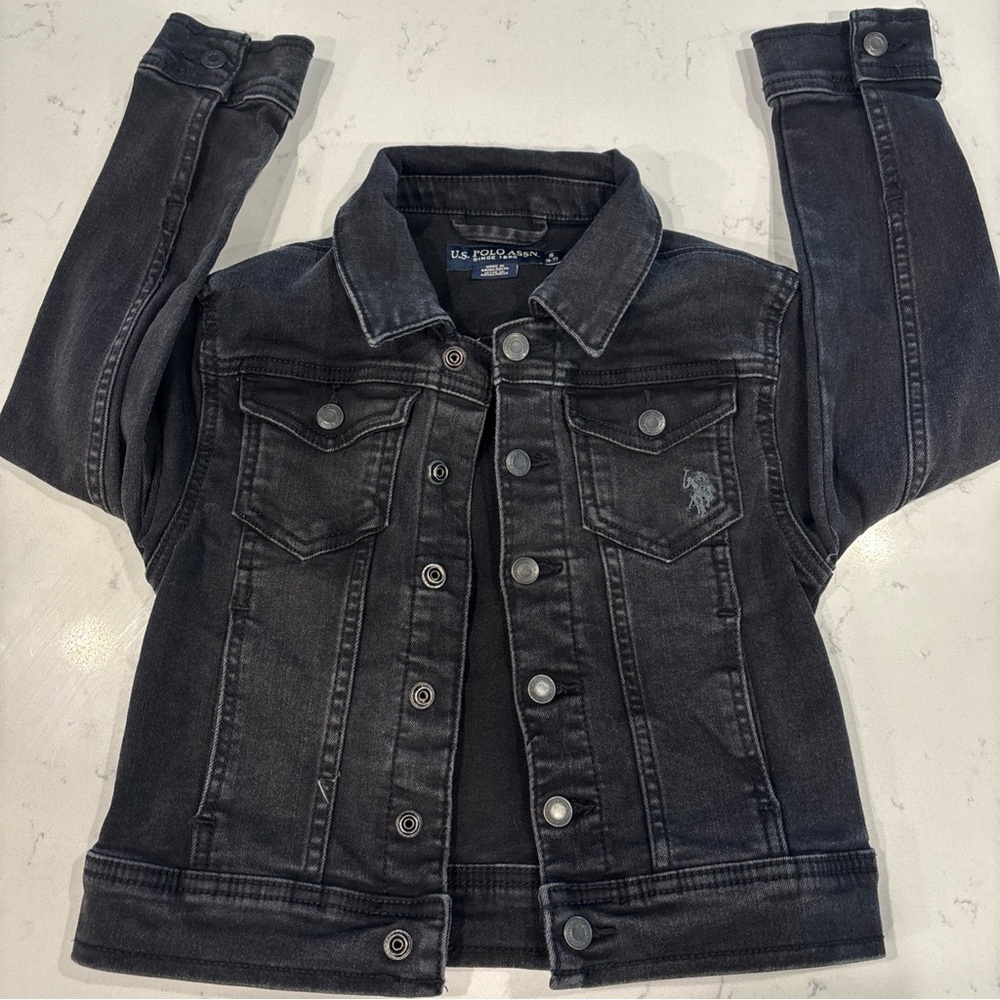 U.S. Polo Assn. Girls Charcoal Denim Jacket Sz 6